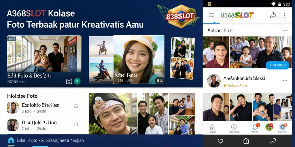 Tampilan antarmuka aplikasi Kolase Foto 8368SLOT yang menarik dan mudah digunakan.