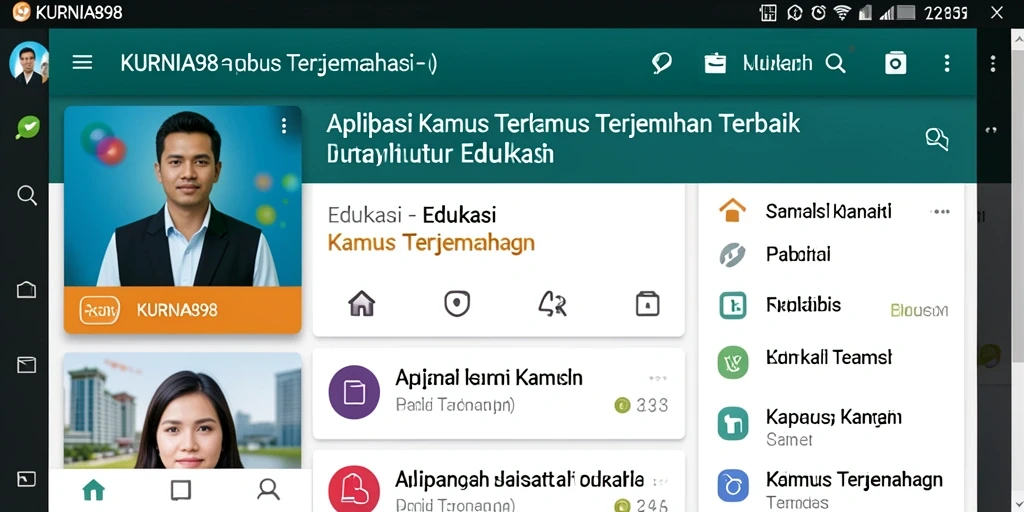 Antarmuka KURNIA898 menunjukkan fungsi kamus terjemahan yang mudah digunakan.