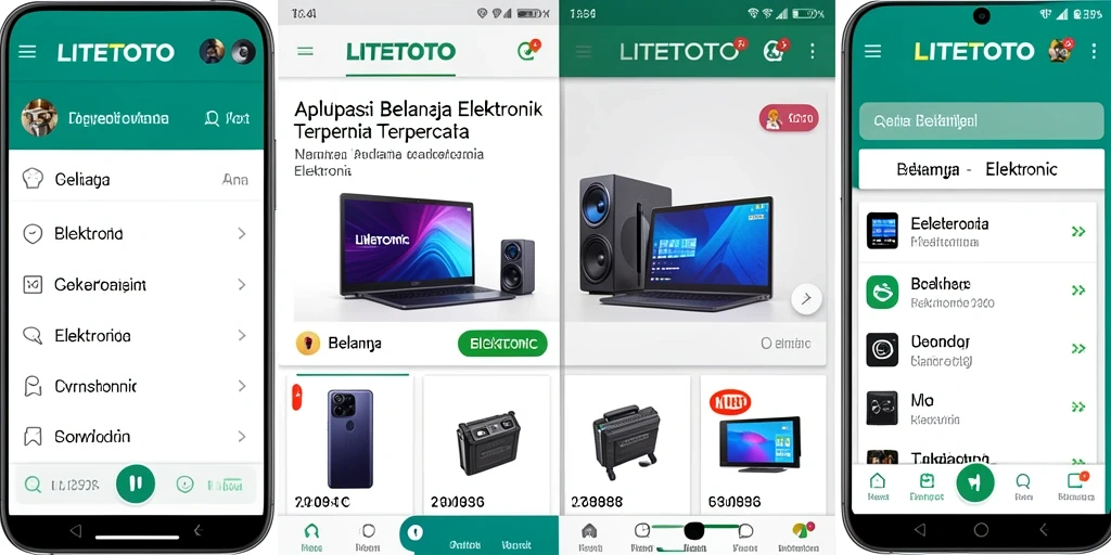 Antarmuka LITETOTO yang menarik untuk belanja elektronik.