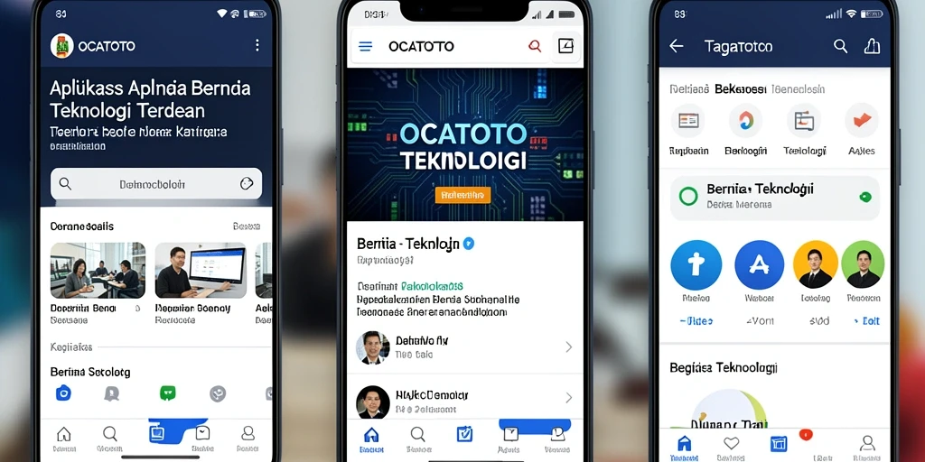 Tampilan antarmuka OCATOTO dengan berita teknologi terbaru.