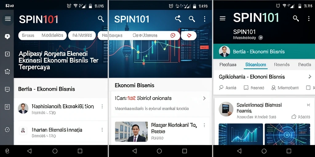 Antarmuka modern SPIN101 menampilkan berita dan analisis ekonomi.