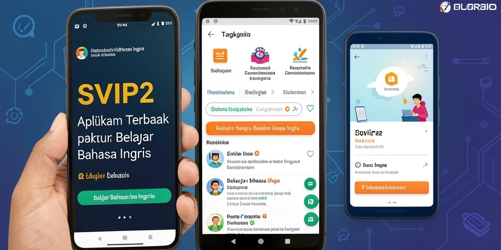 Antarmuka aplikasi SVIP2 yang interaktif dan menarik untuk belajar Bahasa Inggris.