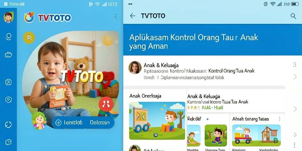 Tampilan antarmuka TVTOTO yang ramah anak dan mudah digunakan.
