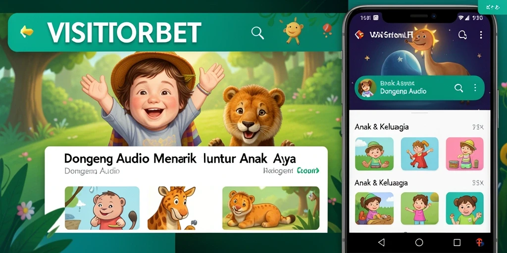 Antarmuka VISITORBET yang menarik untuk dongeng audio anak.